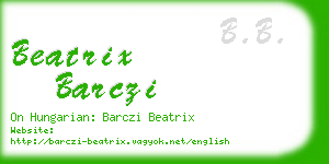 beatrix barczi business card